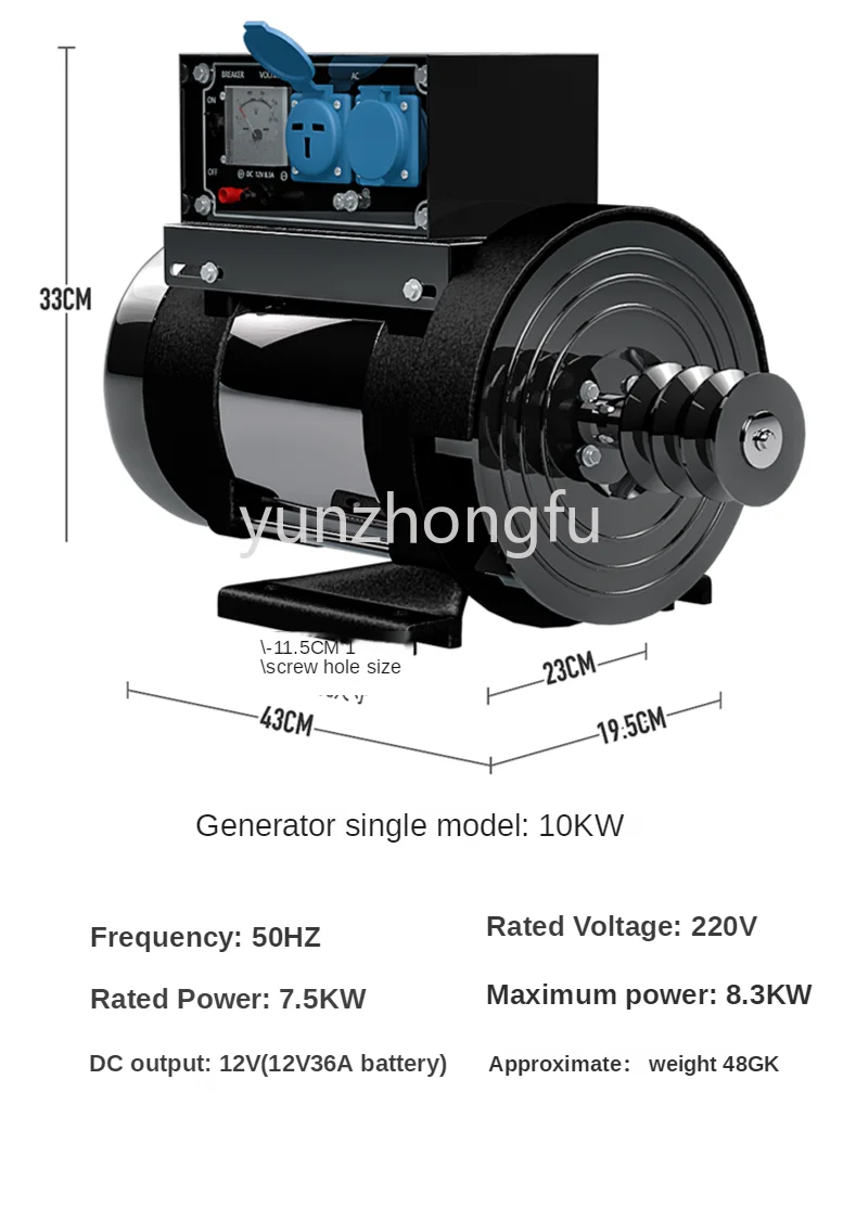 10KW 220V מתח גבוה גנרטור קטן 10000W מחולל תדר 50HZ דיזל סט גנרטור בנזין 220V . ' - ' . 3