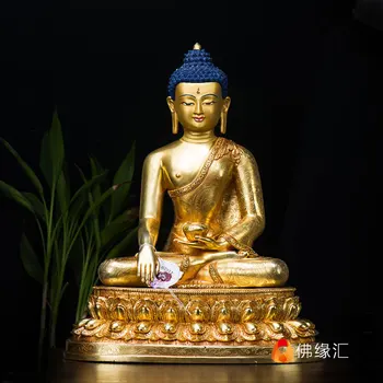 8 הסינים בודהיזם המקדש הלבן נחושת כסף שאקיאמוני Rulai פסל בודהה