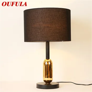 OUFULA שולחן אורות עכשווי עיצוב פשוט הוביל בד מנורות שולחן דקורטיביים לבית