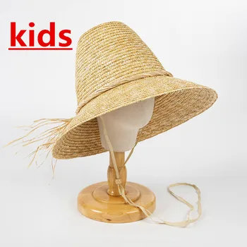 202305-hh6075 ההגירה dropshipping הקיץ בעבודת יד קש גבוהה כתר שמש כובע ילדים ילד ילדה חידוש הצביע הכובע