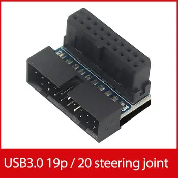USB 3.0 19Pin/20Pin מתאם 19 פינים 20 פינים זכר מחבר שקע 90 מעלות לוח האם במארז המושב הקדמי הרחבה מחבר