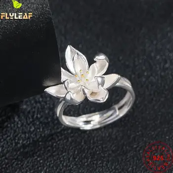אמיתי סטרלינג 925 תכשיטי כסף פרחים של סחלב טבעת פתוחה לנשים עיצוב מקורי סינית בסגנון וינטג ' נשי אביזרים 2022