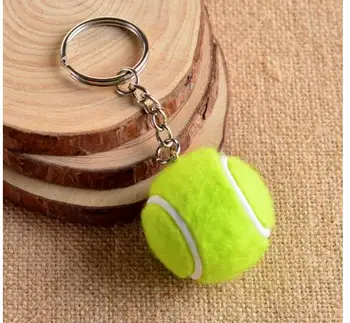 100pcs/lot אישה גבר הכדור מחזיק מפתחות יוניסקס מזדמן כדור הטניס מפתח טבעת צבע ממתקים