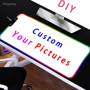 DIY מותאם אישית משטח עכבר RGB משחקים גדולים העכבר שטיח גדול מקלדת אנימה המחשב Mousepad XXL גיימר השולחן שחק מאט, עם תאורה אחורית