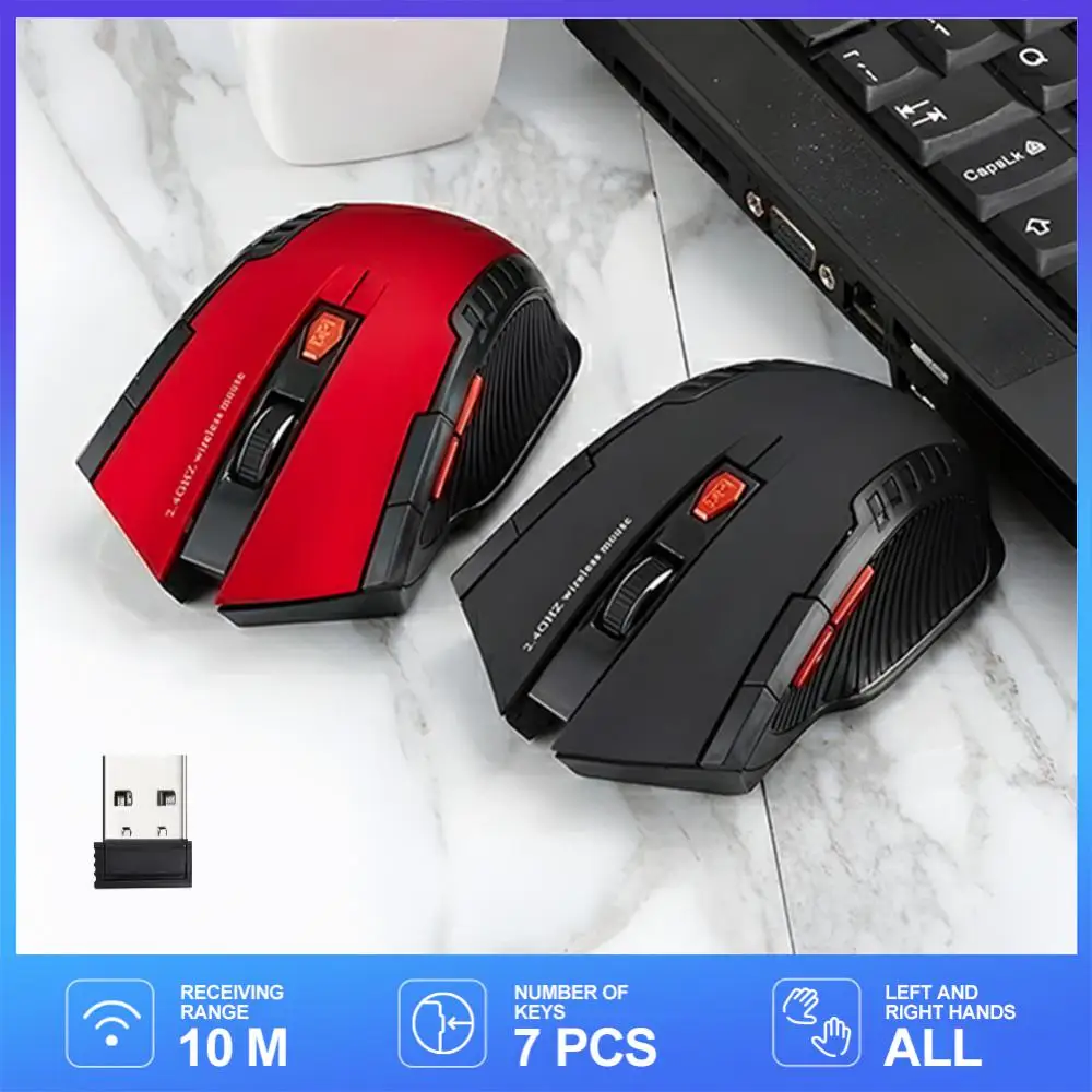 2.4 GHz אלחוטי עכבר אופטי בעכברים עם מקלט USB עכבר גיימר 1600DPI 6 כפתורים בעכבר מחשב PC נייד אביזרים . ' - ' . 1