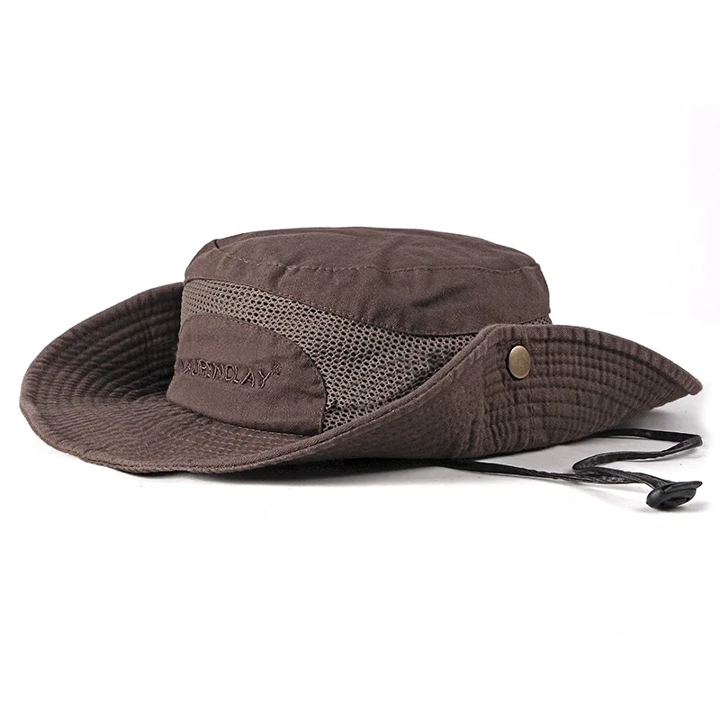 2020 צבא פנמה ספארי הכובע שמש כובעים כובע קיץ גברים, נשים, הסוואה דלי כובע עם שרוך לנשימה דייג קאפ . ' - ' . 5