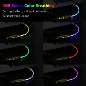 RGB מכני מקלדת כבל USB מסוג C כבל המקלדת קפיץ חוט טייס נתונים כבל ספירלה Paracord Plug-in כבל נתונים