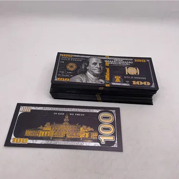 100 יח ' עתיק שחור רדיד זהב USD 100 מטבע ההנצחה שטרות דולר, עיצוב