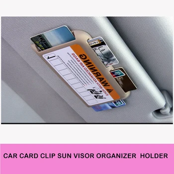 המכונית מגן השמש ארגונית זמני החניה מחזיק כרטיס לוח המחוונים להדביק הר רכב אחסון פנימי כרטיס אשראי קליפים