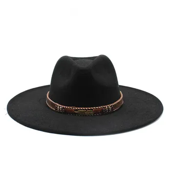 כובעים לגברים יוקרה כובע בוקרים עבור נשים אלגנטי לגברים כובע בריטי גביע חדש פדורה מעצב בוקרת המערבי אביזרים רחב שוליים