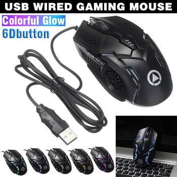עבור מחשב נייד מחברת 1pc RGB LED זוהר עכבר משחקים נייד קל משקל מתכוונן 3200 DPI עכברים Pohiks