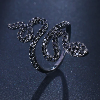 Emmaya גותי אבני חן פתח הנחש טבעת מתכווננת חיה טבעות זוחל על גברים, נשים, אופנה פאנק ילד ילדה יום הולדת תכשיטים G