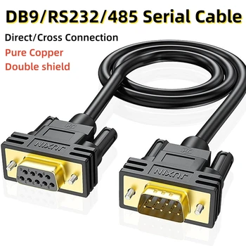 DB9 כבל חיבור כבל טורי RS232 יציאת COM 485 תקשורת בכבלים 9 פינים זכר ונקבה ישירה/קרוס מחובר קו