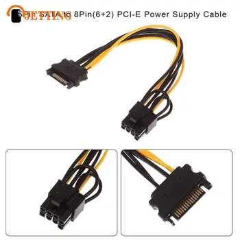 1Pc 15Pin SATA זכר ל-8Pin(6+2) PCI-E אספקת חשמל כבל 20 ס 