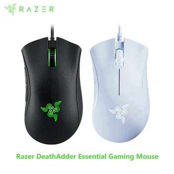 הלבן המקורי Razer DeathAdder חיוני שחור עכבר המשחקים 6400DPI חיישן אופטי 5 באופן עצמאי כפתורים עבור מחשב נייד PC Gamer