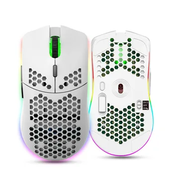 HXSJ T66 RGB האלחוטי של 2.4 G עכבר המשחקים RGB תאורה טעינה עכבר עם DPI מתכוונן עיצוב ארגונומי שולחן העבודה של מחשב נייד