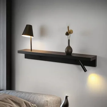המיטה אור הקיר עם מדף 3W אור הזרקורים להחליף את הסלון ספה השינה רקע קיר לעיצוב הבית Rotatable קיר Scocne המנורה