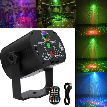 60 מצבי LED דיסקו אור נטענת USB RGB הקרנת לייזר מנורת בקר אלחוטי אפקט אורות הבמה מסיבת DJ KTV הכדור