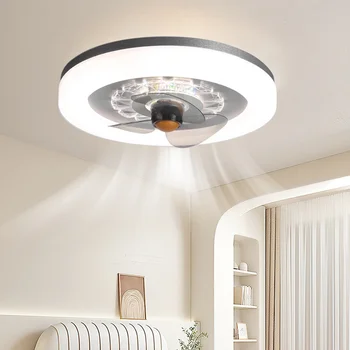 LED מודרנית מאוורר תקרה אור כפול מעגל שליטה מרחוק אוהד מנורות חדר שינה סלון חדר לימוד האסתטי גופי תאורה