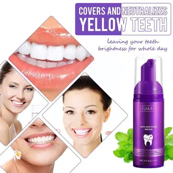 צבע תיקון, הלבנת שיניים מוס ניקוי עמוק כתמים צהובים נשימה צלילים שיניים לרענן מנטרל בהיר Cigarett C8q9
