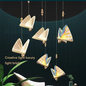 נורדי LED אורות תליון מודרני מסדרת פרפר דגם נברשות מנורת תאורה פנימית לעיצוב הבית השינה, בסלון ליד המיטה