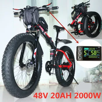 אופניים חשמליות 1000W 2000W חשמליות אופני הרים חשמליים שלג אופניים 48V 20Ah 26 * 4.0 אינצ ' צמיג eBike אופניים חשמליים eBike