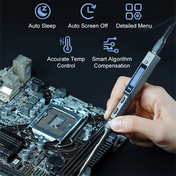 TS101 מלחם לשדרג Mini USB Type C חכם חשמליים הלחמה 50-400 ℃ טמפרטורת מתכוונן דיגיטלי עמדת הלחמה