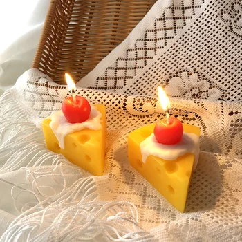 יצירתי בעבודת יד דובדבן גבינה בצורת נרות ריחניים שעוות פרפין ארומתרפיה נרות רומנטי נר עמוד עיצוב הבית ZH464