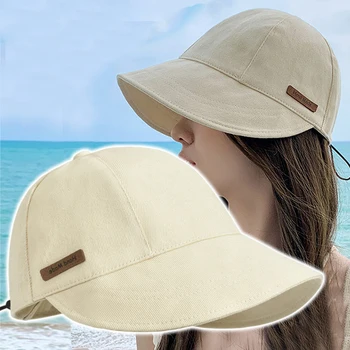 נשים מתקפל Sunhat קיץ חיצונית דייג חוף, כובעים, קרם הגנה UV הגנה כובע מתכוונן כותנה שוליים רחבים, דלי כמוסות