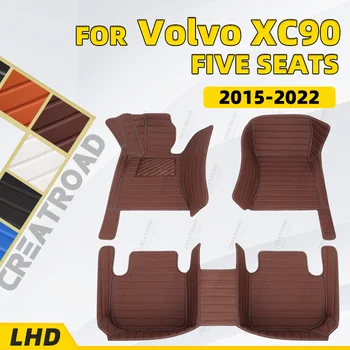 מכונית אישית שטיחי הרצפה של וולוו XC90 (חמישה מושבים) 2015 2016 2017 2018 2019 2020 2021 2022 אוטומטי הרגל ריפוד הרכב שטיחים כיסוי