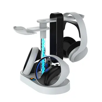 טעינת Dock עבור PS VR2 בקרי מטען לעמוד עם נורית חיווי VR אוזניות דוכן תצוגה מגנטי בסיס טעינה