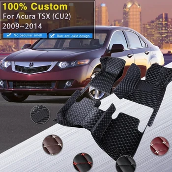 המכונית מחצלות על אקורה TSX CU2 הונדה אקורד שנת 2009~2014 שטיחים מגן כרית אוטומטי עור יוקרתי, שטיח, שטיחים אביזרי רכב 2010