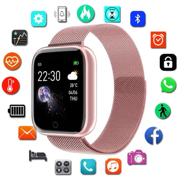 I5 של גברים ונשים השעונים החכמים, מוניטור קצב לב, לחץ דם, מוניטור, Bluetooth, עמיד למים, מתאים עבור אנדרואיד iOS