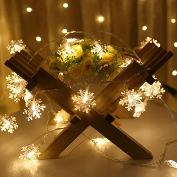 3M פיות אורות פתית שלג LED מחרוזת אורות חג המולד זר מקורה חדר השינה בבית החתונה שנה חדשה קישוט מופעל באמצעות סוללה