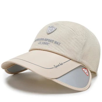 בקיץ מגן השמש כובע לנשימה רשת בייסבול כובע מתכוונן גולף עם כובע נשלף לזכותו הגנת UV חוף טניס ספורט כובע