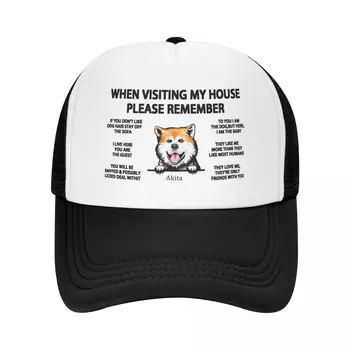 פאנק יוניסקס להציץ כלב אקיטה כובע נהג המשאית חיות בוגרות חיה מתכוונן כובע בייסבול נשים גברים הגנה מפני השמש