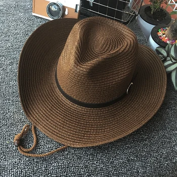 כובע בוקרים כובע קש של גברים ונשים אוניברסלי טיול הקיץ קרם הגנה גדולה ברים מגן שמש מתקפל ארוגים חוף כובע למכור חם