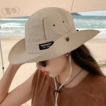 COKK כובעי הקיץ לנשים דלי כובע שמשיה, קרם הגנה חיצונית דייג כובע Windproof נסיעות וטיולים פאנק Gorro היפ הופ חדשים