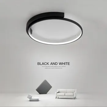 המודרני סלון LED מנורת תקרה תאורה נורדי אמנות עיצוב לבן/שחור עגול מנורת התקרה בחדר השינה האוכל הביתה lightingCD