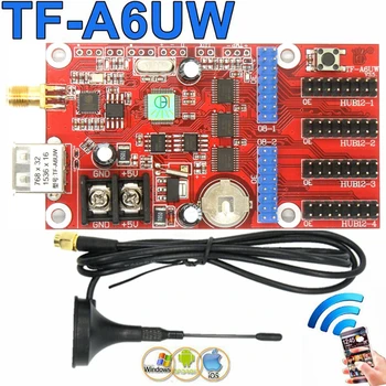 TF-A6UW WIFI + USB Led בקרה כרטיס 768*32,384*64 פיקסלים יחיד כפול צבע אלחוטית p10,p13.33,p16,p4.75 Led לוח בקר