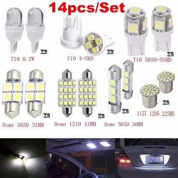 חדש 14Pcs/הרבה מנורת LED האור הפנימי חבילת ערכת T10 36mm רכב אוטומטי הפנים מפת הכיפה הרישוי על החלפת מנורה לבנה