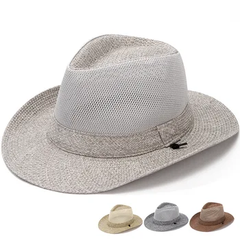 בקיץ כובע לאדם שמש כובע פנאי חיצוני רשת רשמית כובע לנשימה מגניב נשים כיפת חוף הים החג שוליים רחבים, שמשיה הכובע