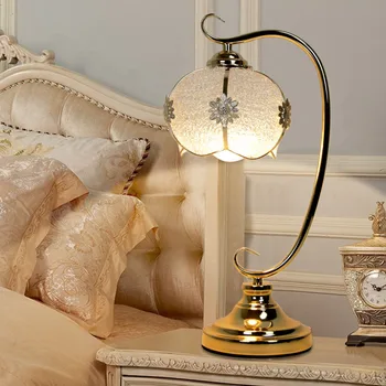 סגנון אירופאי המנורה שליד המיטה מנורת שולחן עבור חדר השינה לחתונה יצירתי led ניתן לעמעום הגנה העין מנורת שולחן