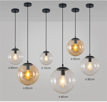 נורדי LED אורות תליון תאורה מודרנית מסעדה זכוכית הכדור תליית גופי תאורה לסלון חדר השינה בר עיצוב הבית מנורות