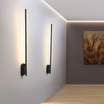 מודרני קיר שחור אור עבור חדר השינה, הסלון נורדית, המסתובב בפינת הקיר אור Luminaire Lampara Iinar במסדרון עיצוב אורות