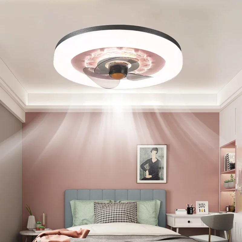 LED מודרנית מאוורר תקרה אור כפול מעגל שליטה מרחוק אוהד מנורות חדר שינה סלון חדר לימוד האסתטי גופי תאורה . ' - ' . 1