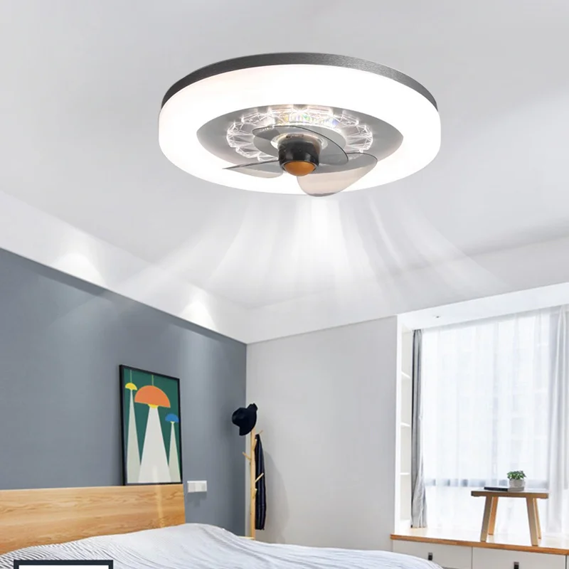 LED מודרנית מאוורר תקרה אור כפול מעגל שליטה מרחוק אוהד מנורות חדר שינה סלון חדר לימוד האסתטי גופי תאורה . ' - ' . 3