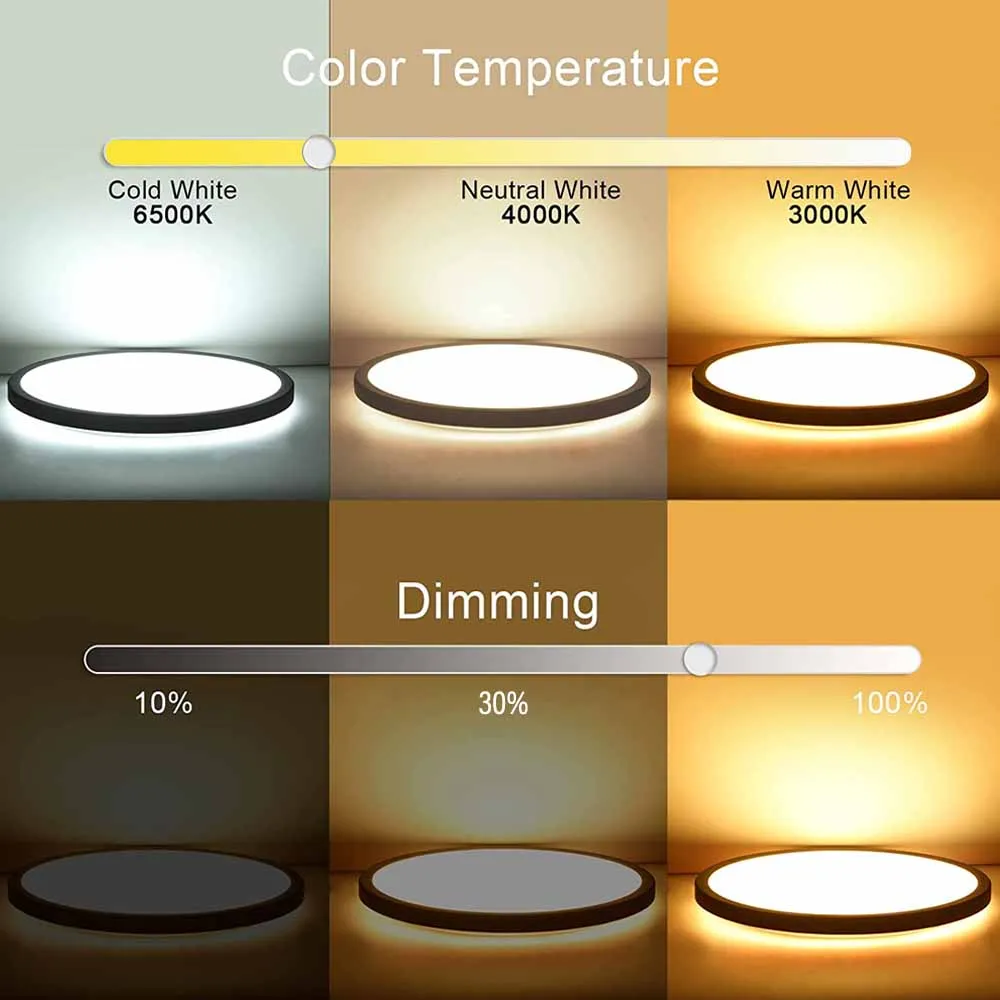 LED מסביב התקרה אור דו צדדית עם תאורה שליטה מרחוק ניתן לעמעום תאורה אחורית RGB עבור חדר השינה, המטבח, הסלון מסיבה . ' - ' . 5