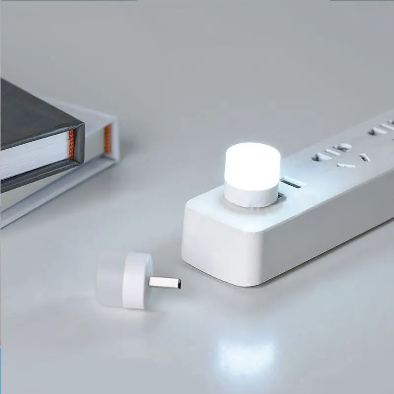 Mini USB Protable השולחן מנורת שולחן קריאה אור הנורה בחדר השינה ליד המיטה מנורת מחשב נייד כוח בנק חירום לילה אור . ' - ' . 4