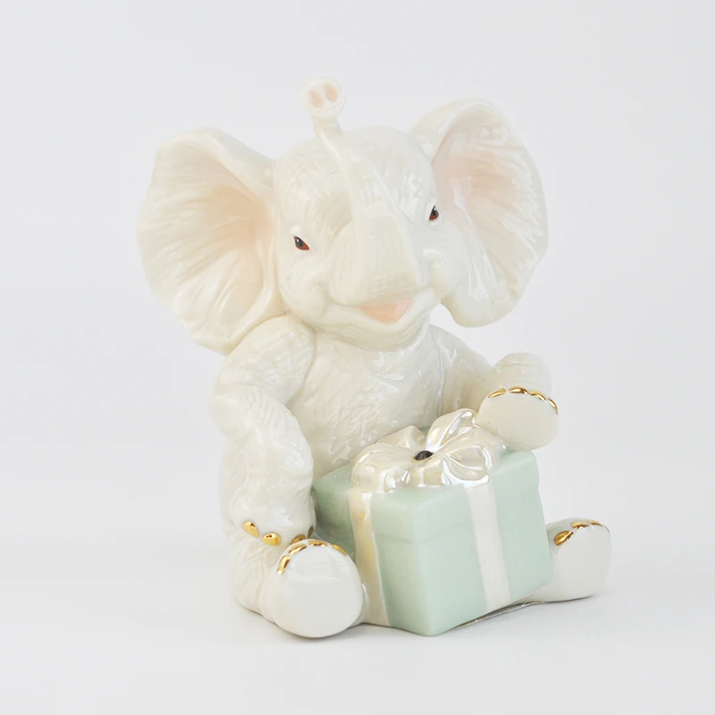 TingKe בסגנון נורדי פיל מחזיק קופסא מתנה קרמיקה קישוט יצירתי הביתה חדר ילדים קישוט יום הולדת מתנה לחג המולד . ' - ' . 0